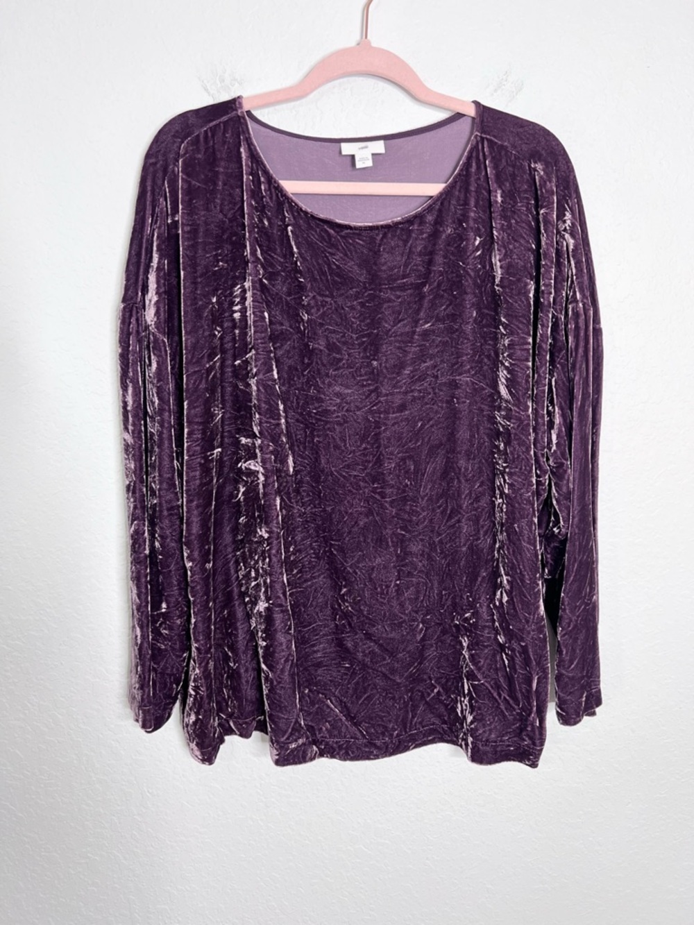 J. Jill Silk Blend Velvet Tunic Top Women’s XL Purple Blouse Shirt K